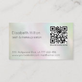 Carte De Visite Code Qr holographie papillons lashes typographie (Dos)