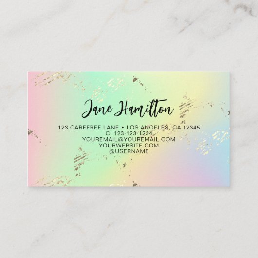 Carte De Visite Code QR Holographique Abstrait (Dos)