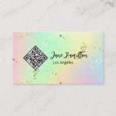 Carte De Visite Code QR Holographique Abstrait (Devant)