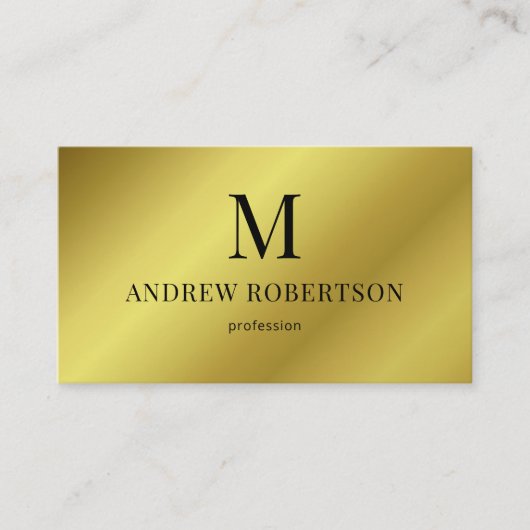 Carte De Visite Code QR holographique en métal faux or (Devant)