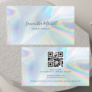 Carte De Visite Code QR holographique moderne