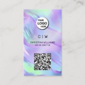 Carte De Visite Code QR Holographique Monogramme (Devant)