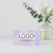 Carte De Visite Code QR Holographique Opal Modern Business Logo (Debout devant)