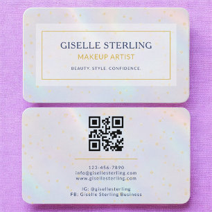 Carte De Visite Code QR holographique pour maquilleurs