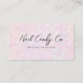 Carte De Visite Code QR holographique rose Luxe (Devant)