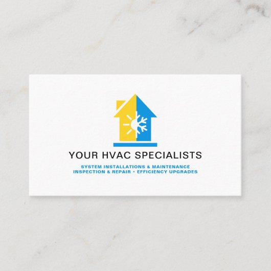 Carte De Visite Code QR HVAC simple et moderne (Devant)