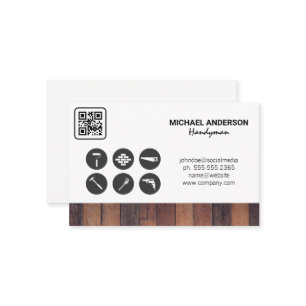 Carte De Visite Code Qr   Icônes de menuiserie