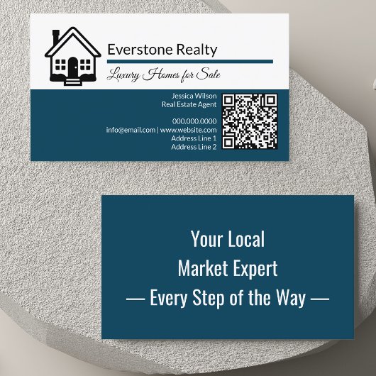 Carte De Visite Code QR immobilier professionnel 