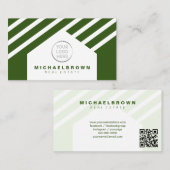 Carte De Visite Code Qr Immobilier Toit Maison (Devant / Derrière)