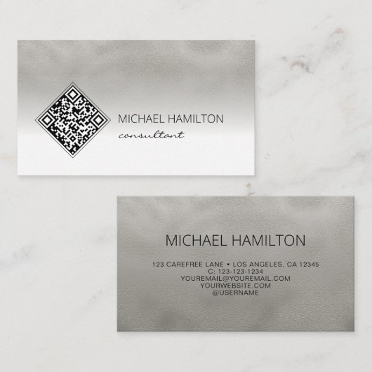 Carte De Visite Code QR industriel (Devant / Derrière)