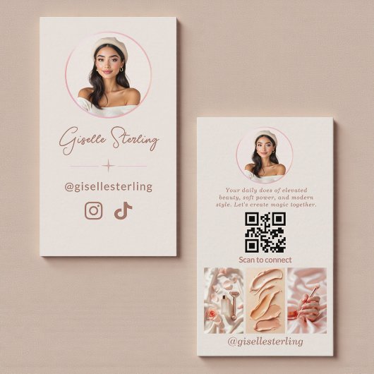 Carte De Visite Code QR Influenceur de médias sociaux Luxe Moderne