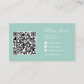 Carte De Visite Code qr initial de la photo de maquillage de cheve (Dos)