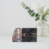 Carte De Visite Code QR initial de maquillage de cheveux tropicaux (Debout devant)