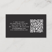 Carte De Visite Code QR initial monogramme noir moderne profession (Dos)