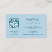 Carte De Visite Code QR Initiales de la vague océanique (Dos)