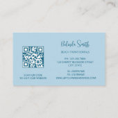 Carte De Visite Code QR Initiales de la vague océanique (Dos)