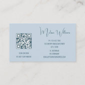 Carte De Visite Code QR Initiales de vague d'art Abstrait (Dos)