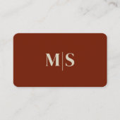 Carte De Visite Code QR Initiales Terracotta Beige Naturel Simple (Devant)
