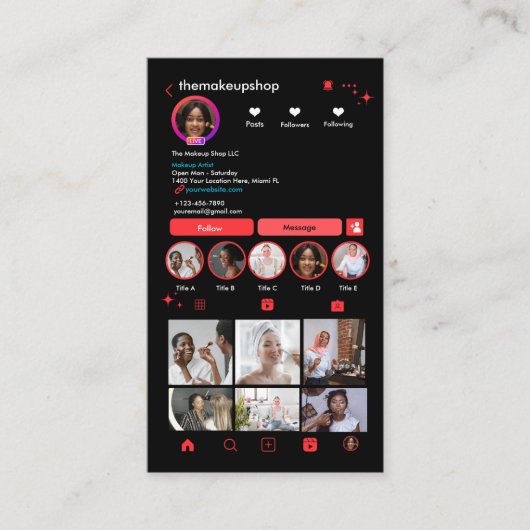 Carte De Visite Code QR Instagram (Devant)