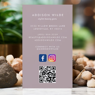 Carte De Visite Code QR Instagram Facebook Médias Sociaux Lavande