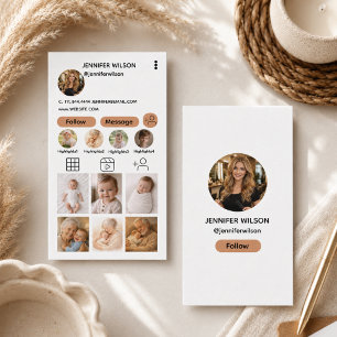 Carte De Visite Code QR Instagram pour les entreprises Grille de