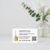 Carte De Visite Code Qr Janitorial Standard Service de nettoyage (Debout devant)