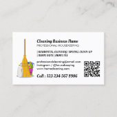 Carte De Visite Code Qr Janitorial Standard Service de nettoyage (Devant)