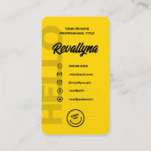 CARTE DE VISITE CODE QR JAUNE DE L'HELLO MODERNE MONOGRAM LOGO (Dos)