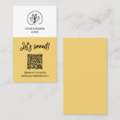 Carte De Visite Code QR jaune simple face pour se connecter (Devant / Derrière)