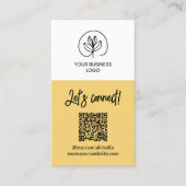 Carte De Visite Code QR jaune simple face pour se connecter (Devant)