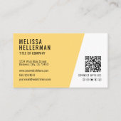Carte De Visite Code QR Jaune Société Votre Logo (Dos)