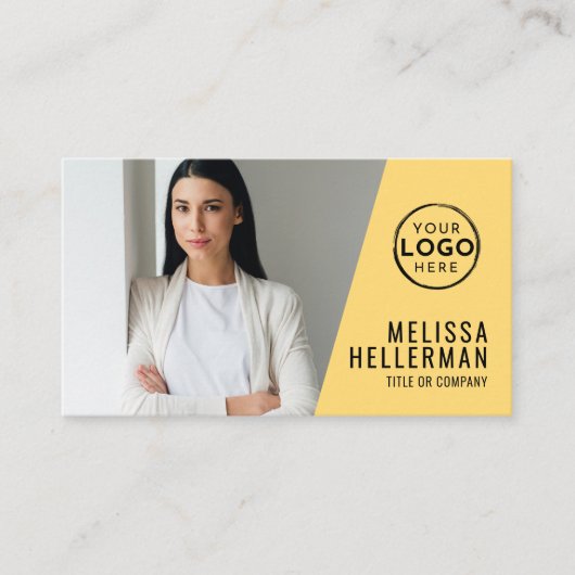 Carte De Visite Code QR Jaune Société Votre Logo (Devant)