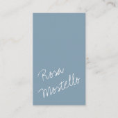 Carte De Visite Code QR Joli script Artisan bleu pâle vertical (Devant)