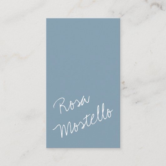 Carte De Visite Code QR Joli script Artisan bleu pâle vertical (Devant)