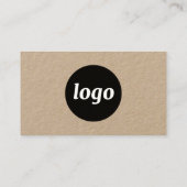 Carte De Visite Code QR Kraft avec logo et texte simple (Dos)