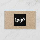 Carte De Visite Code QR Kraft simple logo et texte (Dos)
