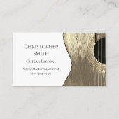 Carte De Visite Code QR Leçons de musique guitare Beige Noir (Devant)