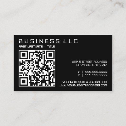 Carte De Visite CODE QR (lecture numérique) (Dos)