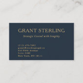 Carte De Visite Code QR légal minimum Marine Blue Gold (Devant)