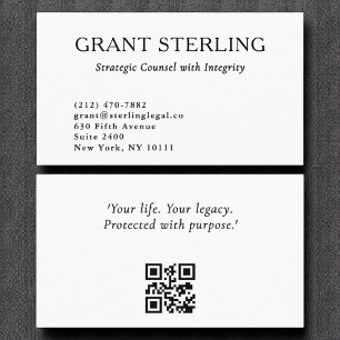 Carte De Visite Code QR légal minimum noir blanc