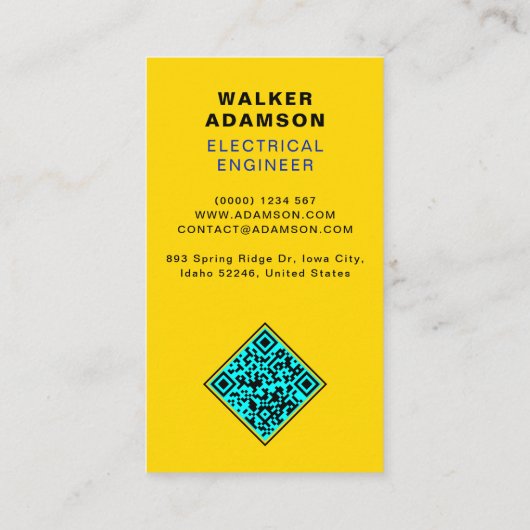 Carte De Visite (Code QR Lightning) Électricien de travail électri (Dos)