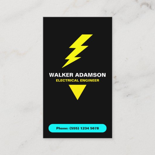 Carte De Visite (Code QR Lightning) Électricien de travail électri (Devant)