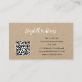 Carte De Visite Code QR Ligne blanche Art sur papier Kraft (Dos)