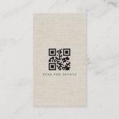 Carte De Visite Code QR Lin Naturel Luxe (Dos)