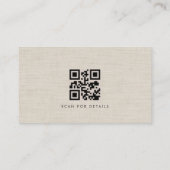 Carte De Visite Code QR Lin Naturel Luxueux (Dos)