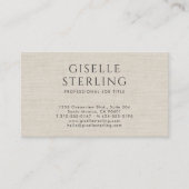 Carte De Visite Code QR Lin Naturel Luxueux (Devant)