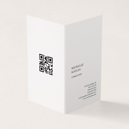 Carte De Visite Code QR Linge Moderne Professionnel Exclusif (Extérieur)