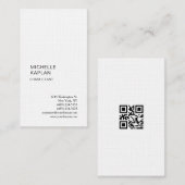 Carte De Visite Code QR Linge Moderne Professionnel Exclusif (Devant / Derrière)