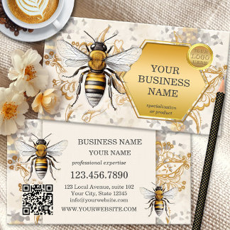 Carte De Visite Code QR Logo Abeille d'Or