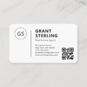 Carte De Visite Code QR Logo Agent Immobilier Professionnel (Devant)